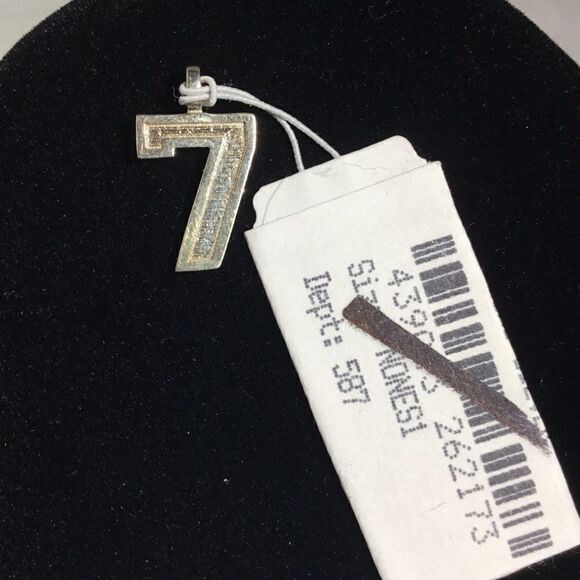 Sterling Silver Raised Edge Number Charm (E2) - Picture 1 of 3